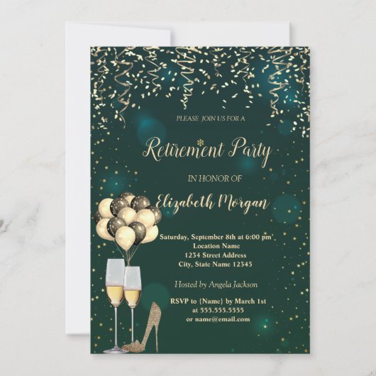 Wijnglas, ballonnen, groene opvoeding op hoog nive kaart (Voorkant)