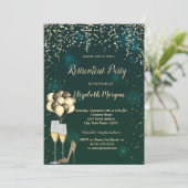 Wijnglas, ballonnen, groene opvoeding op hoog nive kaart (Staand voorkant)