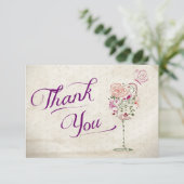 Wijnglas Bedankbrief Bedankkaart (Staand voorkant)