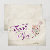 Wijnglas Bedankbrief Bedankkaart (Voorkant / Achterkant)