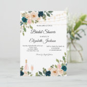 Wijnglas Blauw Roos Vrijgezellenfeest Kaart (Staand voorkant)