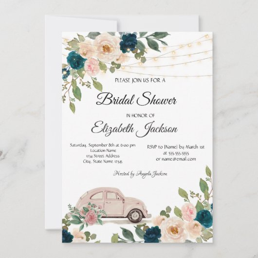 Wijnglas Blauwe Rozen, Vrijgezellenfeest Kaart (Voorkant)