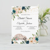 Wijnglas Blauwe Rozen, Vrijgezellenfeest Kaart (Staand voorkant)