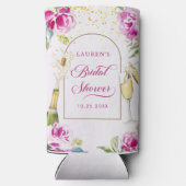 Wijnglas Bloemen Bruidsdouche Seltzer Blikjeskoeler (Achterkant)