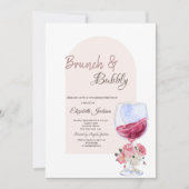 Wijnglas Boho Flowers Confetti Brunch & Bubbly Kaart (Voorkant)