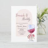 Wijnglas Boho Flowers Confetti Brunch & Bubbly Kaart (Staand voorkant)