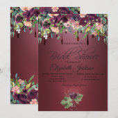 Wijnglas Bourgogne Rozen druipt Vrijgezellenfeest Kaart (Voorkant / Achterkant)