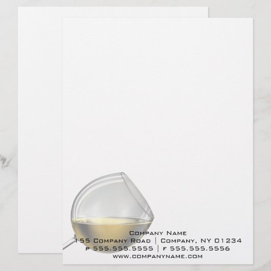 Wijnglas Briefhoofd Sjabloon (Voorkant / Achterkant)