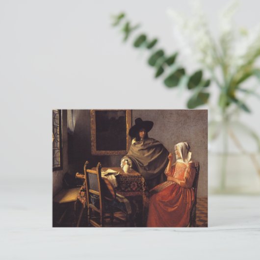 Wijnglas Briefkaart (Staand voorkant)