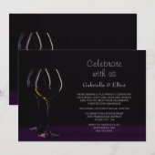 Wijnglas Bruiloft Receptie Party Kaart (Voorkant / Achterkant)