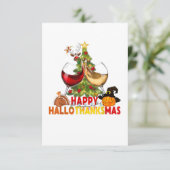 wijnglas dankzij grappige wijn blij hallodankje kaart (Staand voorkant)