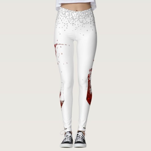 Wijnglas Diamond Confetti Celebration Bruiloft Leggings (Voorkant)