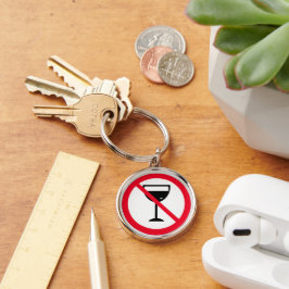 Wijnglas Drink geen alcoholbord | SLEUTELHANGER
