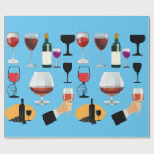 Wijnglas Drinken Cocktail party Alcohol Booze Art Cadeaupapier (Vlak)
