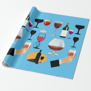 Wijnglas Drinken Cocktail party Alcohol Booze Art Cadeaupapier