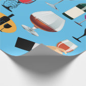 Wijnglas Drinken Cocktail party Alcohol Booze Art Cadeaupapier (Hoek)