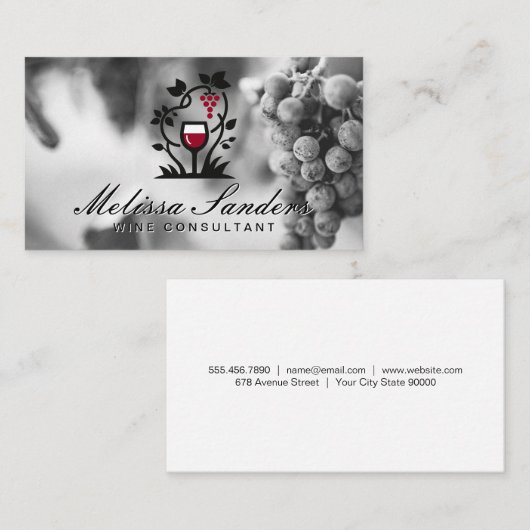 Wijnglas Druiven Logo | Wijngaard Druiven Visitekaartje (Voorkant / Achterkant)