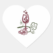 WIJNGLAS EN -DRUIVEN HART STICKER (Voorkant)
