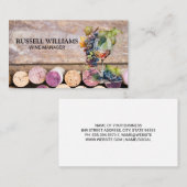 Wijnglas en druiven | Kurken Visitekaartje (Voorkant / Achterkant)