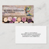 Wijnglas en druiven Waterverf | Kurken Visitekaartje (Voorkant / Achterkant)