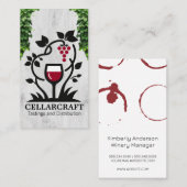 Wijnglas en druiven | wijnstokbladeren visitekaartje (Voorkant / Achterkant)
