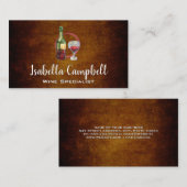 Wijnglas en -fles | achtergrond visitekaartje (Voorkant / Achterkant)