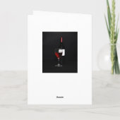 Wijnglas en fles - dank u bedankkaart (Achterkant)