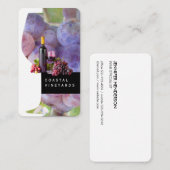 Wijnglas en fles | druiven van wijngaarden visitekaartje (Voorkant / Achterkant)