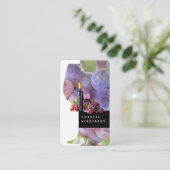Wijnglas en fles | druiven van wijngaarden visitekaartje (Staand voorkant)