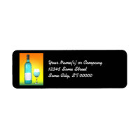 wijnglas en fles : gekleurd glas