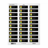 wijnglas en fles : gekleurd glas etiket (Full Sheet)