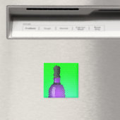 wijnglas en fles : gekleurd glas magneet (Insitu (Vaatwasser))