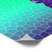 wijnglas en fles : gekleurd glas poster (Hoek)