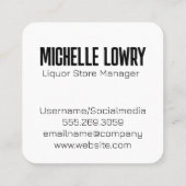 Wijnglas en Fles | Stadssilhouet Vierkante Visitekaartje (Achterkant)