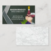 Wijnglas en fles | wijngaard visitekaartje (Voorkant / Achterkant)