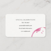 Wijnglas en -gordel visitekaartje (Achterkant)