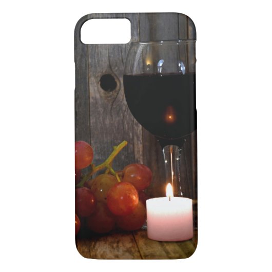 wijnglas en kaarsen met druiven Case-Mate iPhone case (Achterkant)