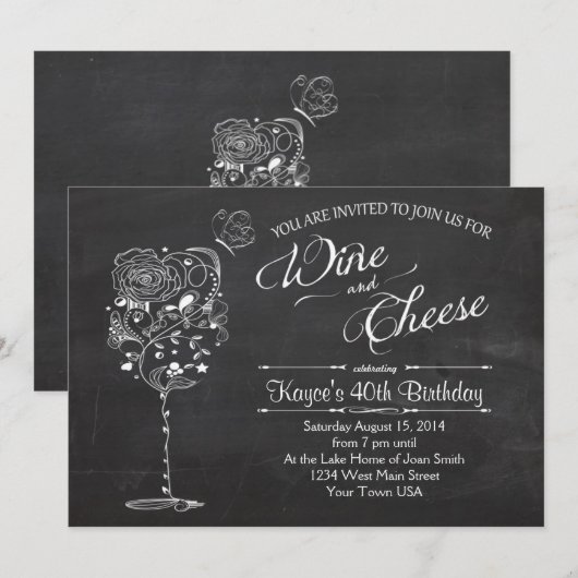  wijnglas en kaasmakerij kaart (Voorkant / Achterkant)