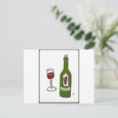 WIJNGLAS EN KARTSCHERM VAN DE KNOOP BRIEFKAART (Staand voorkant)