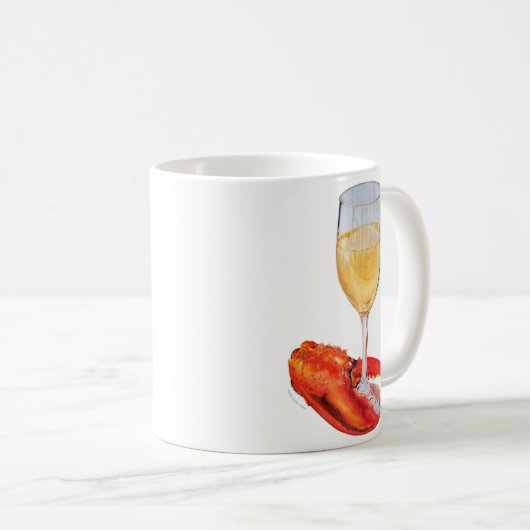 Wijnglas en kreeftenklauw koffiemok (Voorkant rechts)