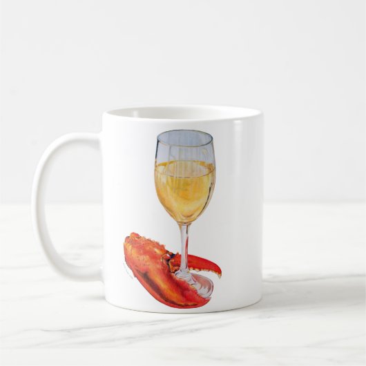 Wijnglas en kreeftenklauw koffiemok (Links)