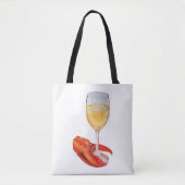 Wijnglas en kreeftenklauw tote bag (Voorkant)