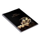 Wijnglas en kurken/gepersonaliseerd wijnjournaal notitieboek (Rechterzijde)