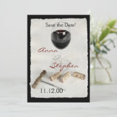 Wijnglas en kurken kaart (Staand voorkant)