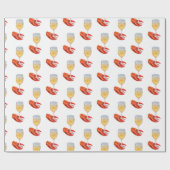 Wijnglas en Lobster Claw Wrapping Paper Cadeaupapier (Vlak)