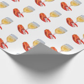Wijnglas en Lobster Claw Wrapping Paper Cadeaupapier (Hoek)