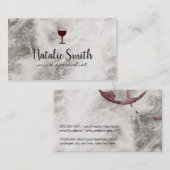 Wijnglas en -marmer visitekaartje (Voorkant / Achterkant)