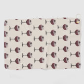 Wijnglas en Paws Perfecte Pairing Golfhanddoek (Horizontaal)