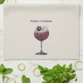 Wijnglas en Paws Perfecte Pairing Theedoek (Gevouwen)