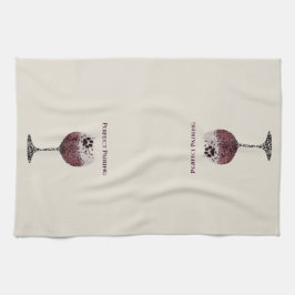 Wijnglas en Paws Perfecte Pairing Theedoek